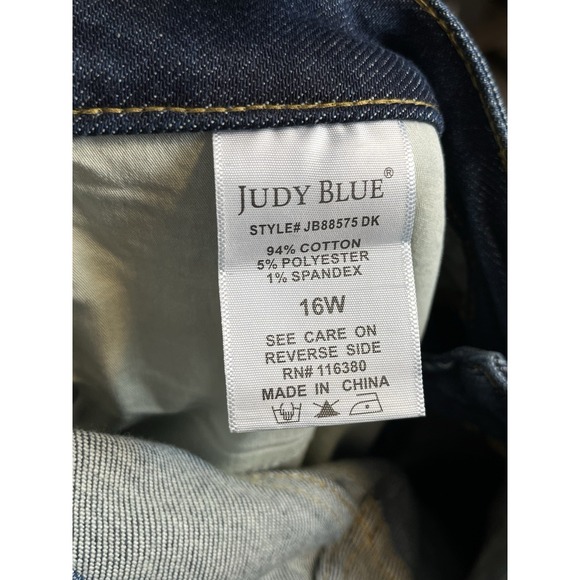 JUDY BLUE NWT High Waist Straight Leg Jeans JB88575 Blue Womens Sz 16 - Picture 9 of 14